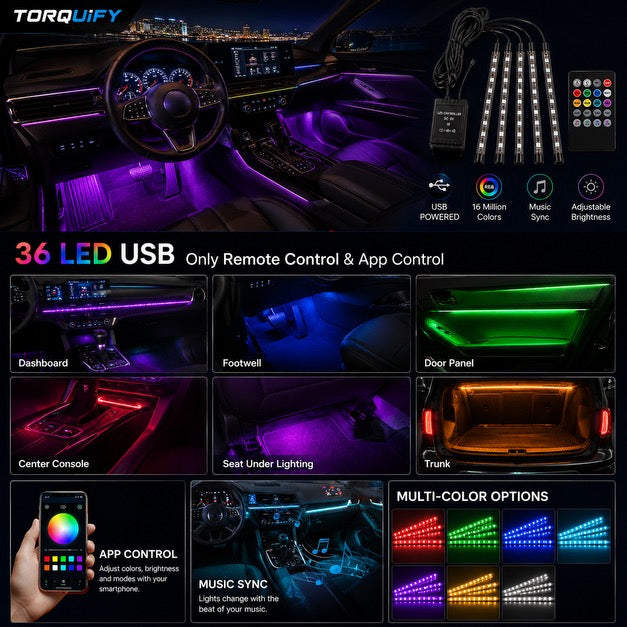 TORQUIFY RGB Car Ambient Lights