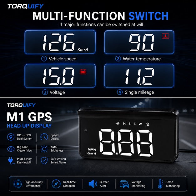 TORQUIFY Digital Car HUD Display