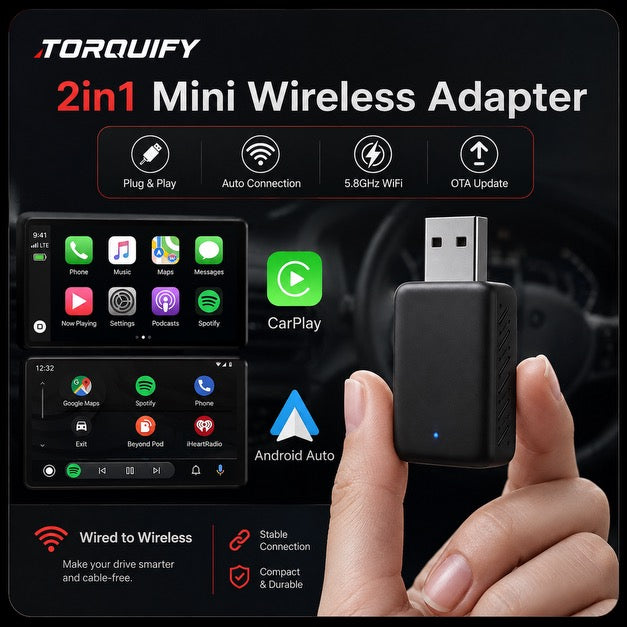 TORQUIFY Wireless CarPlay & Android Auto Adapter